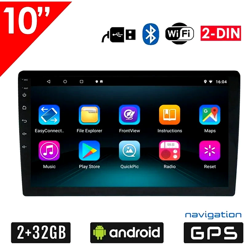 BOOMA Booma Ηχοσύστημα Αυτοκινήτου Οθόνη αφής 10 32GB+2GB Μαύρο
