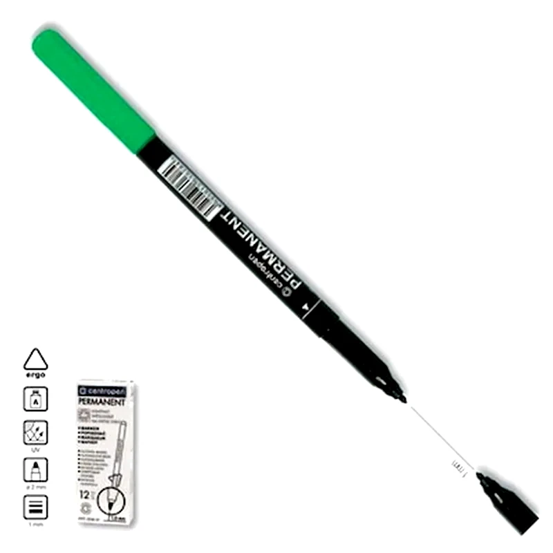 CENTROPEN Centropen Μαρκαδόρος Ανεξίτηλος Πράσινο 1mm