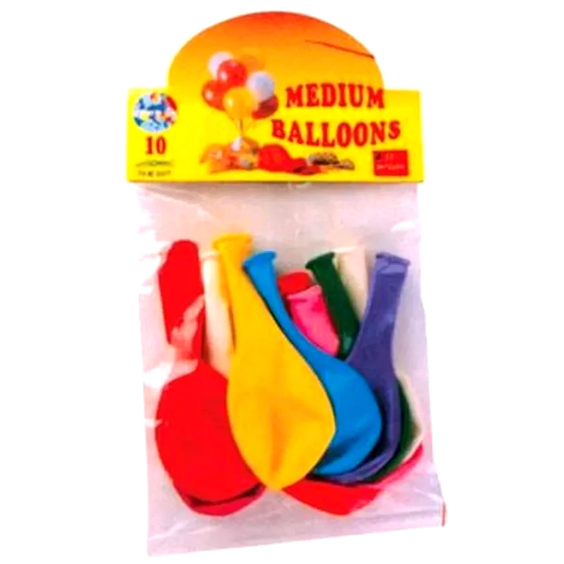 ΝΕΧΤ Μπαλόνια Αέρα Next Medium Balloons Standard 10 Tμχ - Πολύχρωμα
