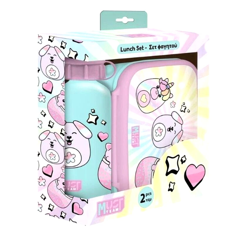 MUST Σετ Φαγητού Must Team Squishcuties Φαγητοδοχείο 800ml -Παγούρι Αλουμινίου 500ml