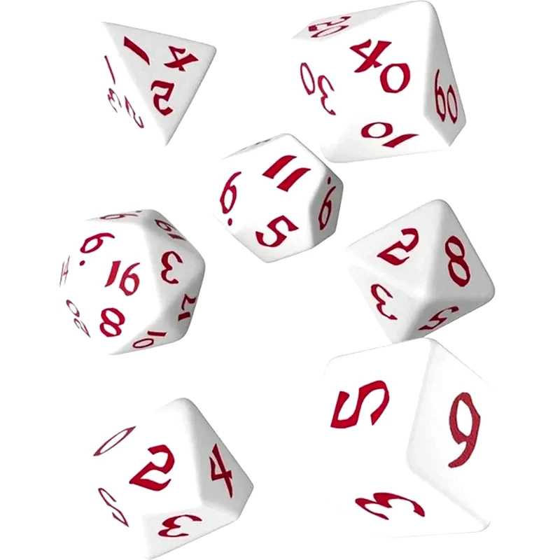 Q-WORKSHOP Σετ Ζάρια - Classic Runic Dice Set - White And Red