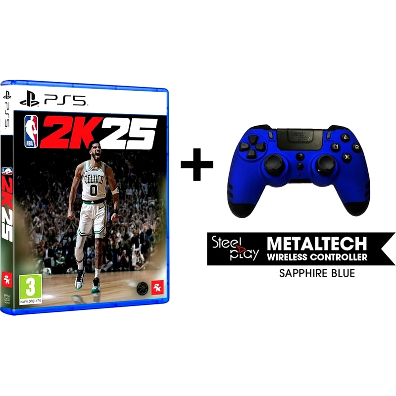 STEELPLAY Ασύρματο Χειριστήριο PS5 Steelpaly Μπλε NBA 2K25