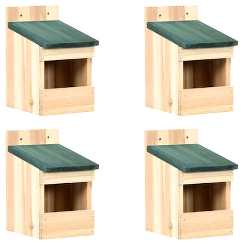 VIDAXL Vidaxl Φωλιές Πουλιών 4 Τεμ. 12 X 16 X 20 Εκ. Από Ξύλο Ελάτης