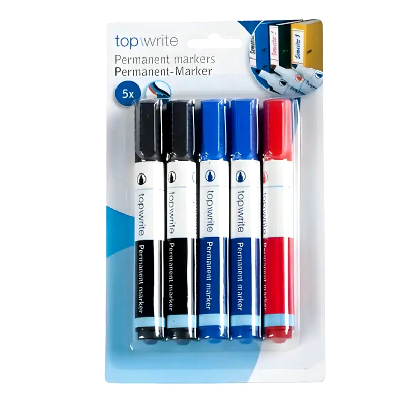 TOPWRITE Μαρκαδόροι Ανεξίτηλοι Topwrite 2.0 mm (5 Τεμάχια)