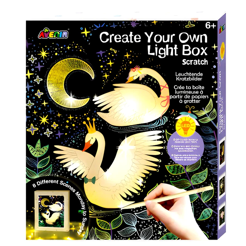 AVENIR Avenir Create Your Own Light Box Κουτί Με Φωτάκια Και Φύλλα Ζωγραφικής Scratch