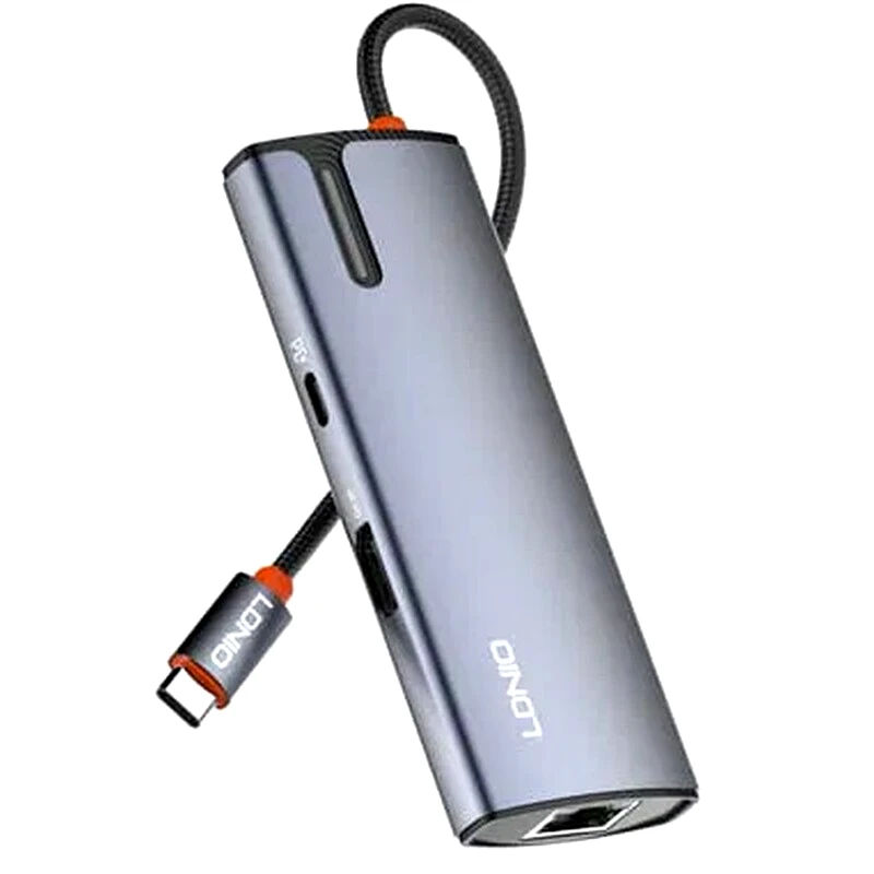 LDNIO Ldnio Docking Station DS-16H 6 Θυρών με Σύνδεση USB-C, 4K, 100W PD - Γκρι
