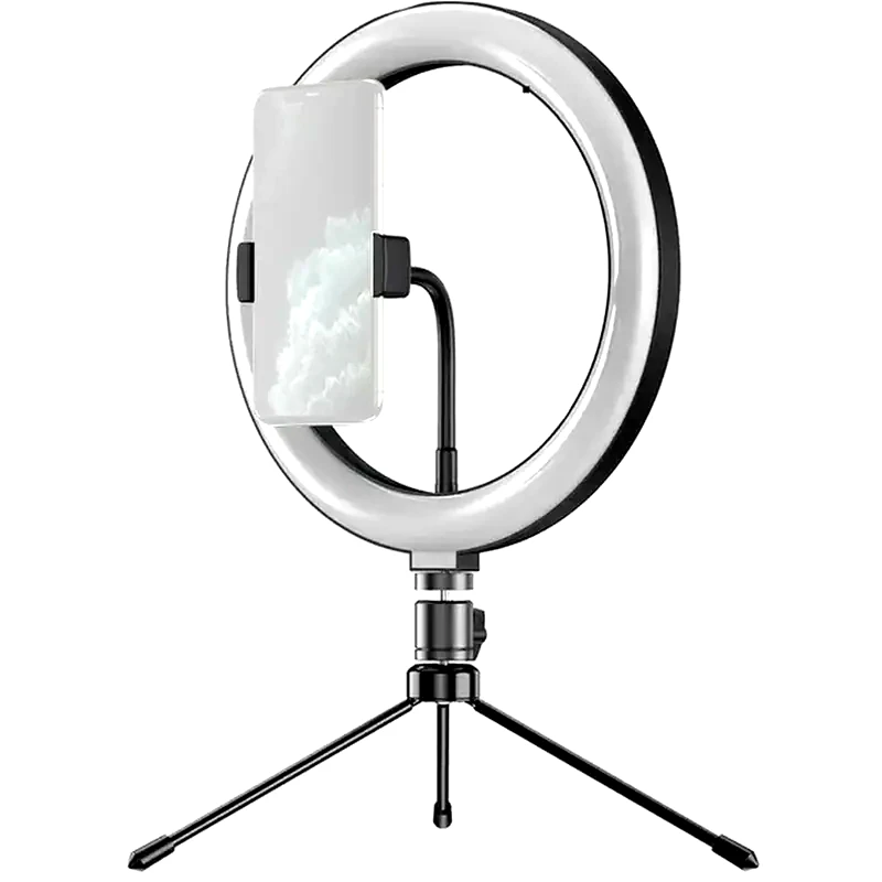 APEXEL Apexel APL-FL10JJ13Y Φωτιστικό Δαχτυλίδι LED με Μίνι Τρίποδα Φ26cm