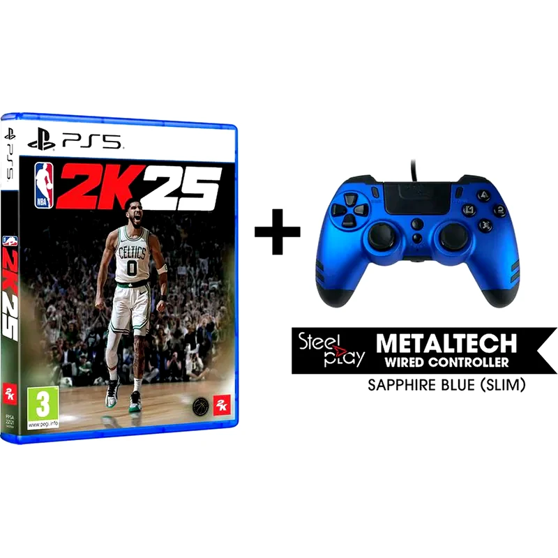 STEELPLAY Ενσύρματο Χειριστήριο PS5 Steelpaly Μπλε NBA 2K25
