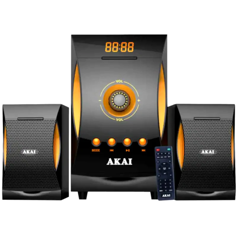 AKAI Ηχοσύστημα Akai SS032A-3515 2.1 38W Με Digital Media Player - Μαύρο