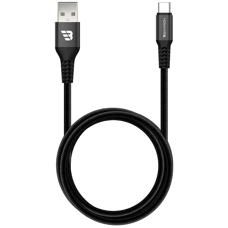 BAYKRON Καλώδιο Baykron USB-C male - USB-A male 1.2m - Μαύρο