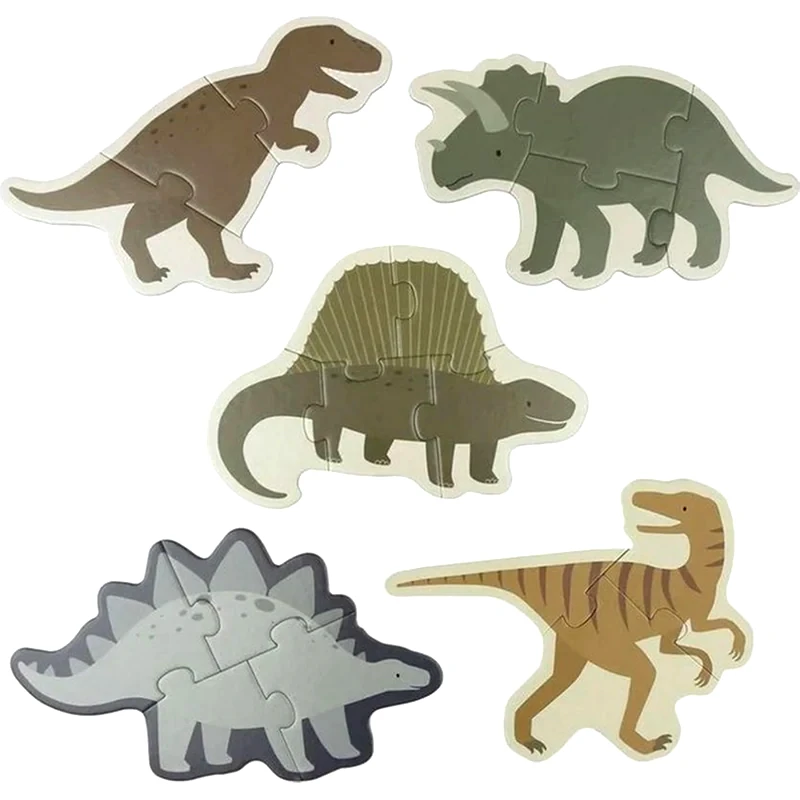 A LITTLE LOVELY COMPANY Σετ Παζλ Α Little Lovely Company 5 Dinosaurs Pgpudi06 (3/3/4/4/5 Τμχ)
