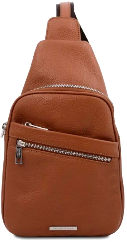Tuscany Leather Ανδρικό Τσαντάκι Δερμάτινο Albert Tuscany Leather TL142022 Κονιάκ