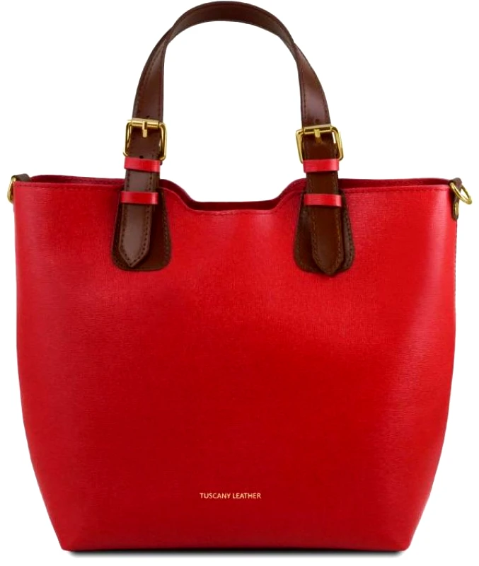 Tuscany Leather Γυναικεία Τσάντα Δερμάτινη Tuscany Leather TL141696 Κόκκινο lipstick