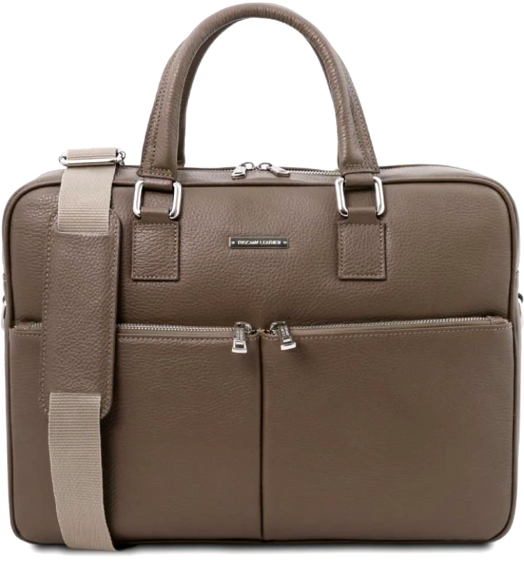 Tuscany Leather Τσάντα Laptop Δερμάτινη Treviso 17 ίντσες Tuscany Leather TL141986 Σταχτί σκούρο