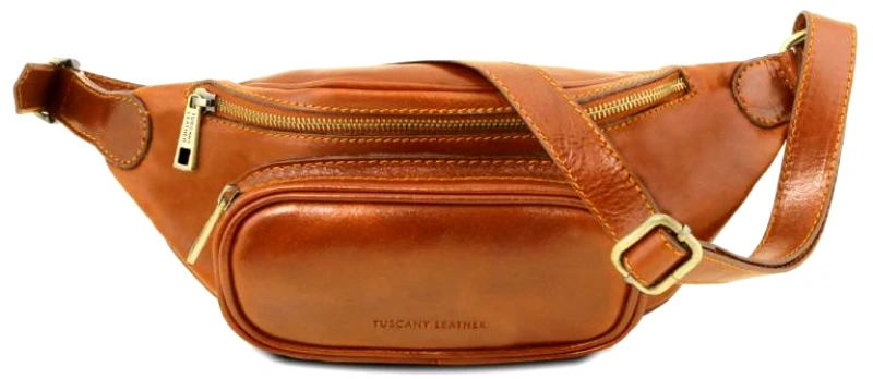 Tuscany Leather Ανδρικό Τσαντάκι Μέσης Δερμάτινο Tuscany Leather TL141797 Μελί