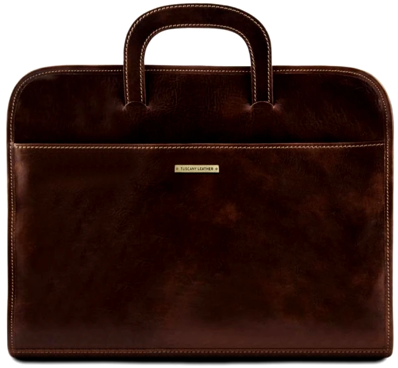 Tuscany Leather Επαγγελματική Τσάντα Δερμάτινη Sorrento Tuscany Leather TL141022 Καφέ σκούρο