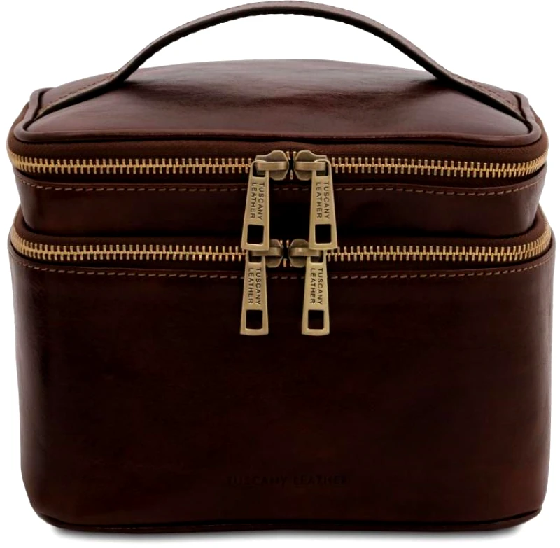 Tuscany Leather Τσαντάκι Καλλυντικών Δερμάτινο Eliot Tuscany Leather TL142045 Καφέ σκούρο