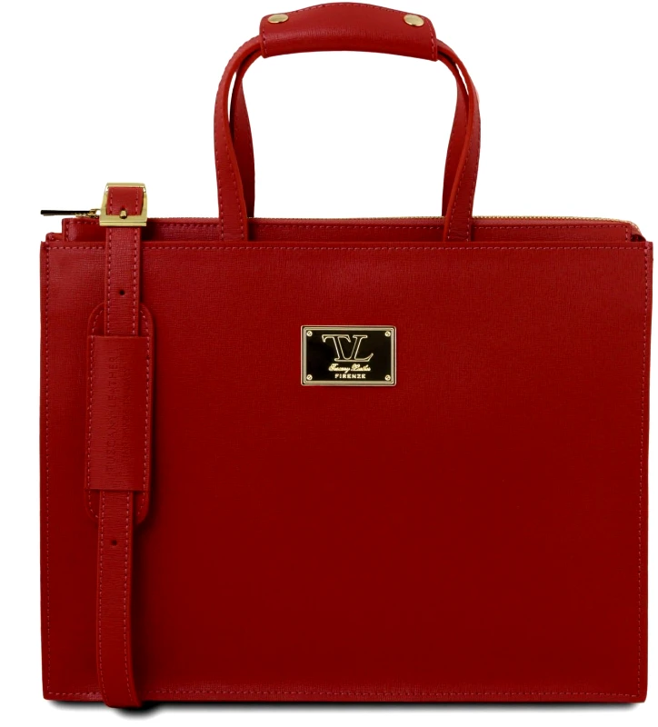 Tuscany Leather Γυναικεία Επαγγελματική Τσάντα Δερμάτινη Palermo TL141369 Κόκκινο Tuscany Leather