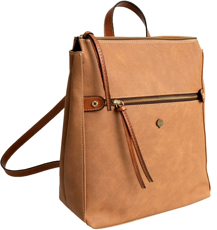 Thiros Σακίδιο Πόλης Bella Με Φερμουάρ Thiros 34-5053 Tan Brown