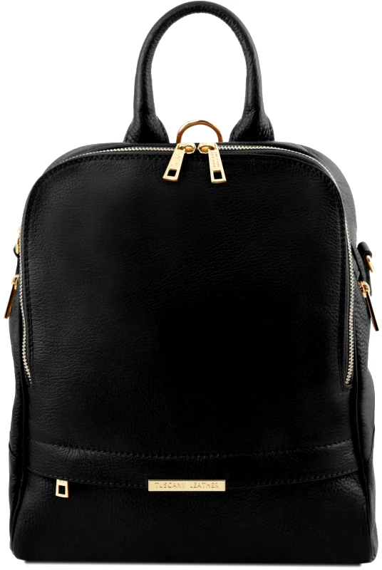 Tuscany Leather Γυναικεία Τσάντα Πλάτης Δερμάτινη TL141376 Μαύρο Tuscany Leather