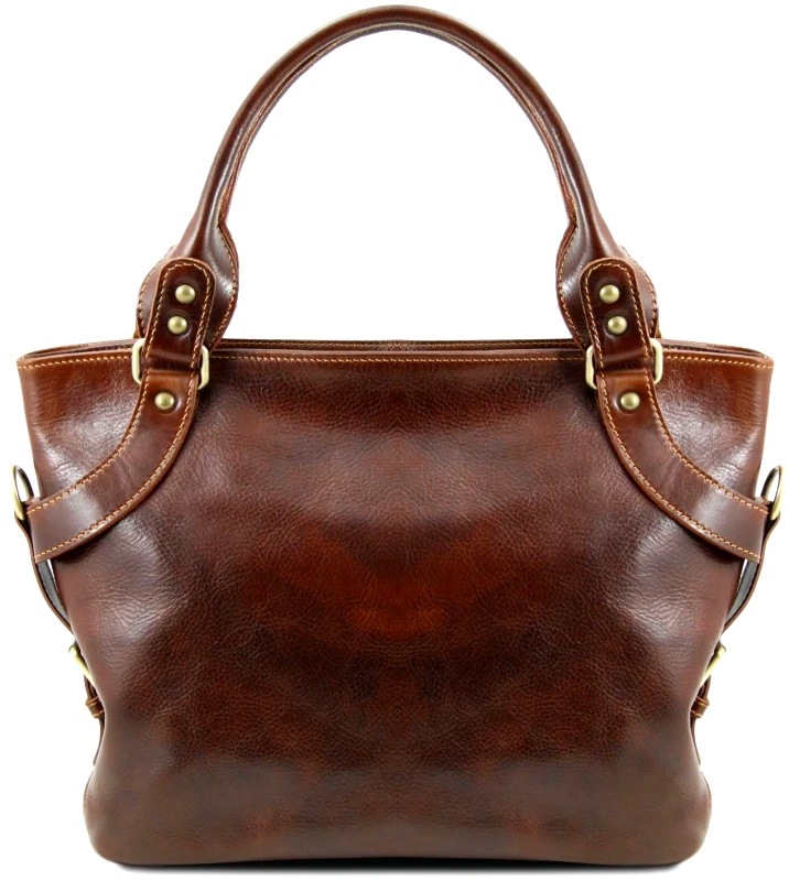 Tuscany Leather Γυναικεία Τσάντα Δερμάτινη Ilenia Καφέ Tuscany Leather