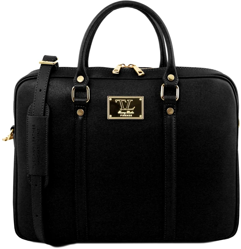 Tuscany Leather Τσάντα Laptop Δερμάτινη Prato TL141626 Μαύρο Tuscany Leather