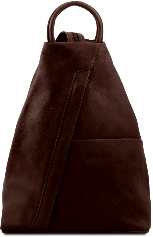 Tuscany Leather Γυναικείο Τσαντάκι Δερμάτινο Shanghai TL140963 Καφέ Σκούρο Tuscany Leather