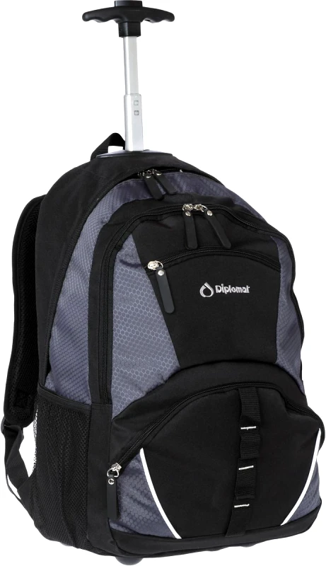 Diplomat Τσαντα Πλατης με Ροδες Diplomat TBF121 Μαύρο/Γκρι