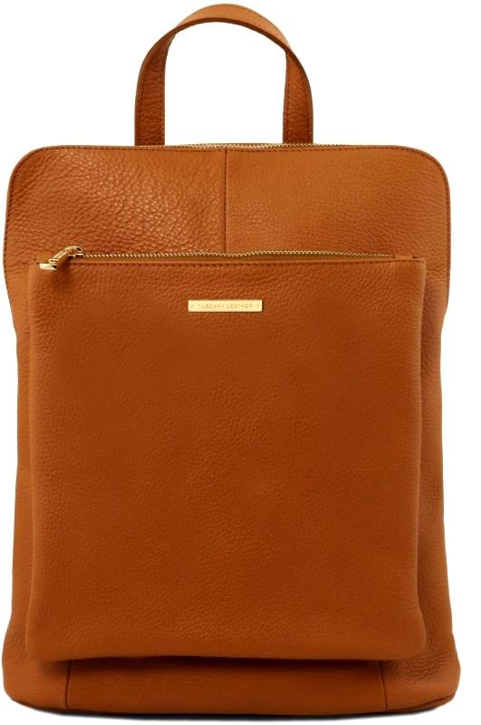 Tuscany Leather Γυναικεία Τσάντα Πλάτης - Ώμου Δερμάτινη TL141682 Κονιάκ Tuscany Leather