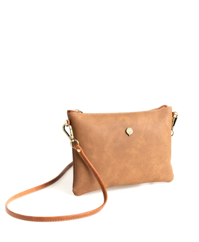 Thiros Τσάντα Χιαστί Bella Thiros 34-3105 Dark Tan Brown