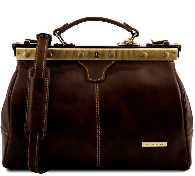 Tuscany Leather Ιατρική Τσάντα Δερμάτινη Michelangelo Καφέ σκούρο Tuscany Leather