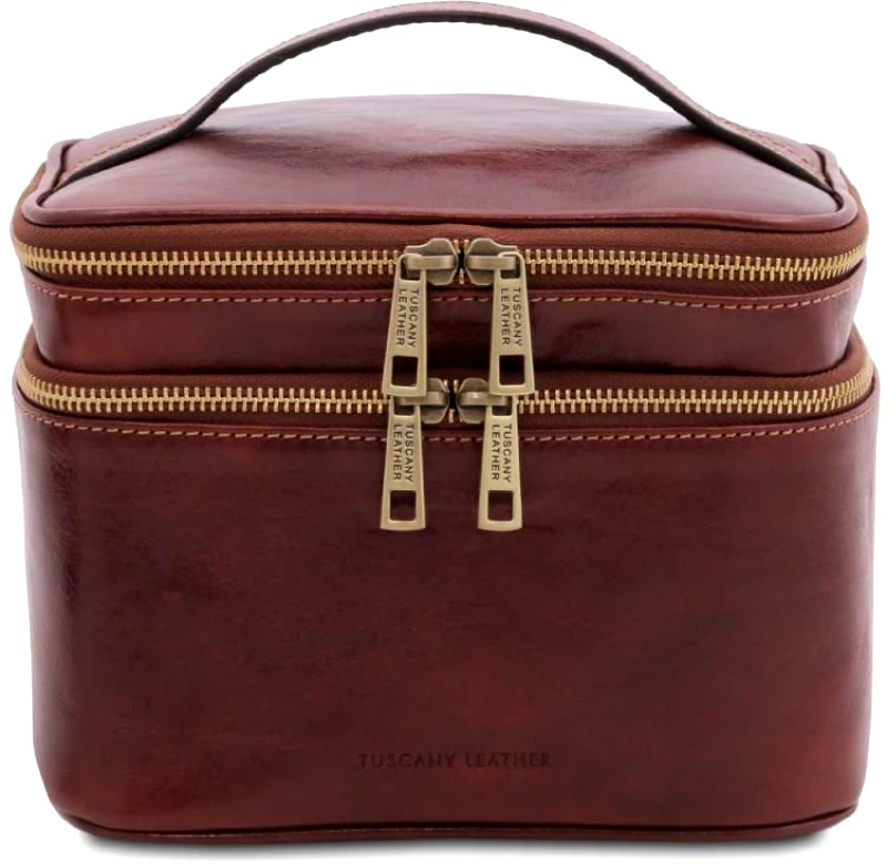 Tuscany Leather Τσαντάκι Καλλυντικών Δερμάτινο Eliot Tuscany Leather TL142045 Καφέ