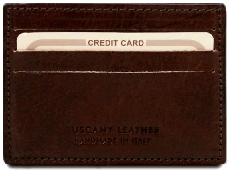 Tuscany Leather Δερμάτινη θήκη για Επαγγελματικές / Πιστωτικές κάρτες Tuscany Leather TL140805 Καφέ σκούρο