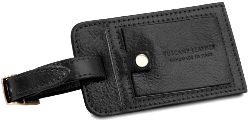 Tuscany Leather Δερμάτινη θήκη ταυτότητας αποσκευής Tuscany Leather TLTAG Μαύρο