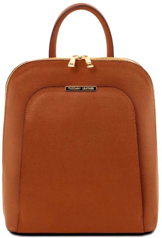 Tuscany Leather Τσάντα Πλάτης Δερμάτινη TL Bag Tuscany Leather TL141631 Κονιάκ