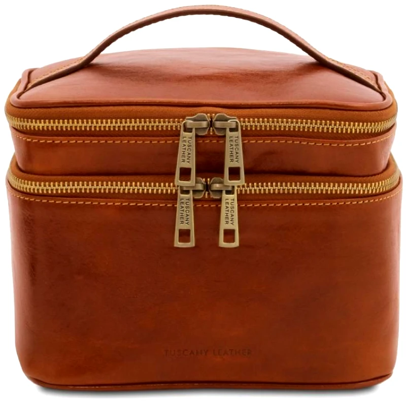 Tuscany Leather Τσαντάκι Καλλυντικών Δερμάτινο Eliot Tuscany Leather TL142045 Μελί