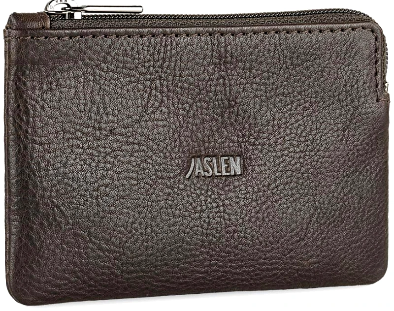 Jaslen Πορτοφόλι με Μπρελόκ Ανδρικό JASLEN 204202-02 Δερμάτινο Καφέ