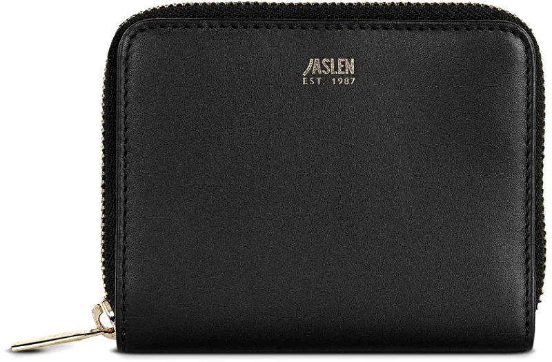 Jaslen Πορτοφόλι Δερμάτινο Γυναικείο Jaslen 204727-01 Μαύρο