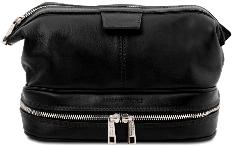 Tuscany Leather Θήκη Τσαντάκι Καλλυντικών Δερμάτινο Jacob Tuscany Leather TL142204 Μαύρο