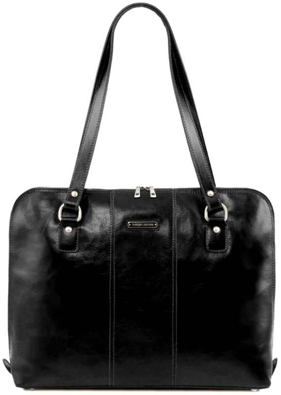 Tuscany Leather Γυναικεία Επαγγελματική Τσάντα Δερμάτινη Ravenna 15.6 ίντσες Tuscany Leather TL141795 Μαύρο
