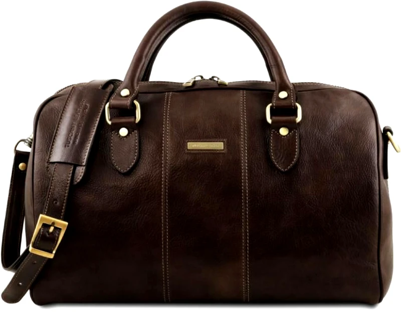 Tuscany Leather Σάκος ταξιδίου δερμάτινος Lisbona Small size Tuscany Leather TL141658 Καφέ σκούρο